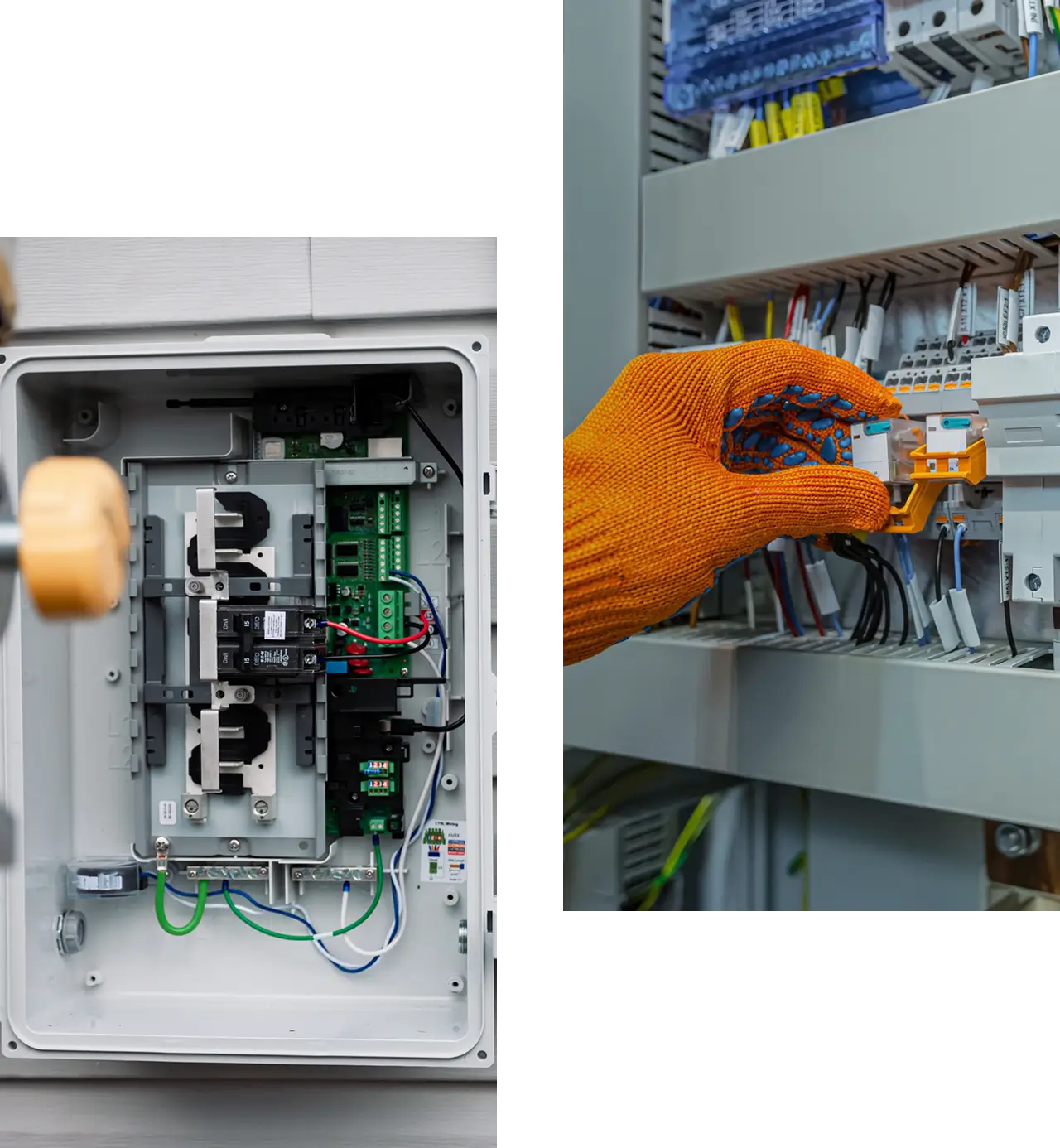 Electrical panel with open circuit breaker