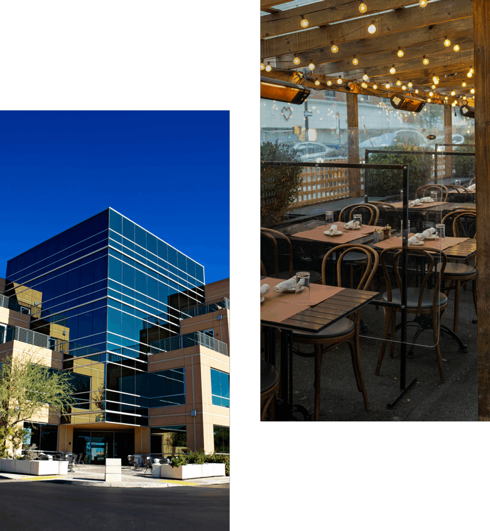 Cozy outdoor restaurant seating area