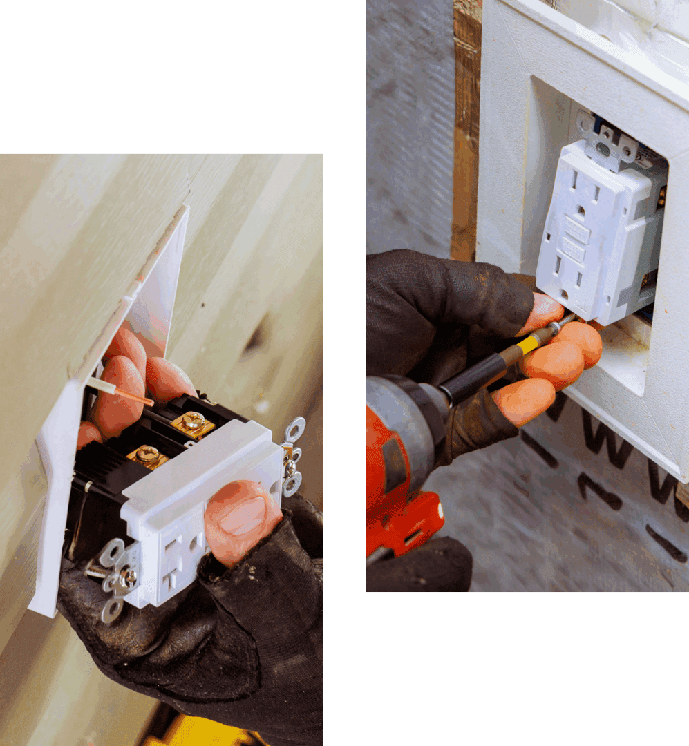 Installing electrical outlet with screwdriver